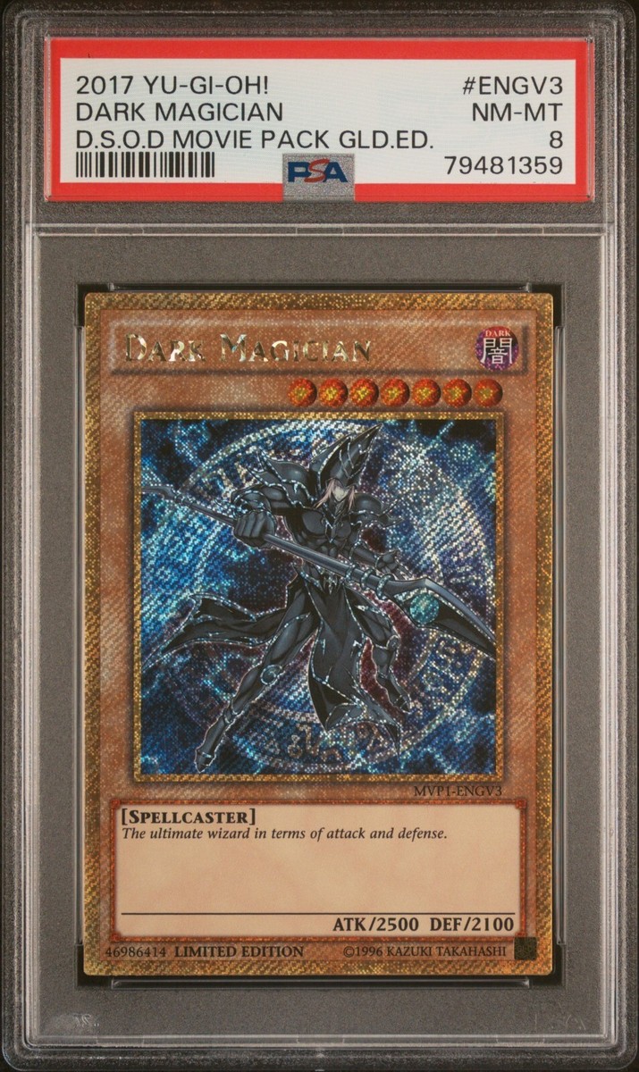 Yu-Gi-Oh! GOLD EDITION PSA 8 MVP1-ENGV3 DARK MAGICIAN MOVIE PACK