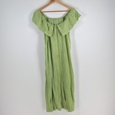 Unbranded womens dress size S midi shift green short sleeve round neck 044412