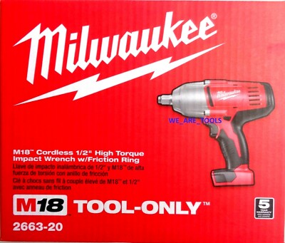New In Box Milwaukee M18 2663-20 Cordless 1/2'' High Torque Impact Wrench 18 Volt