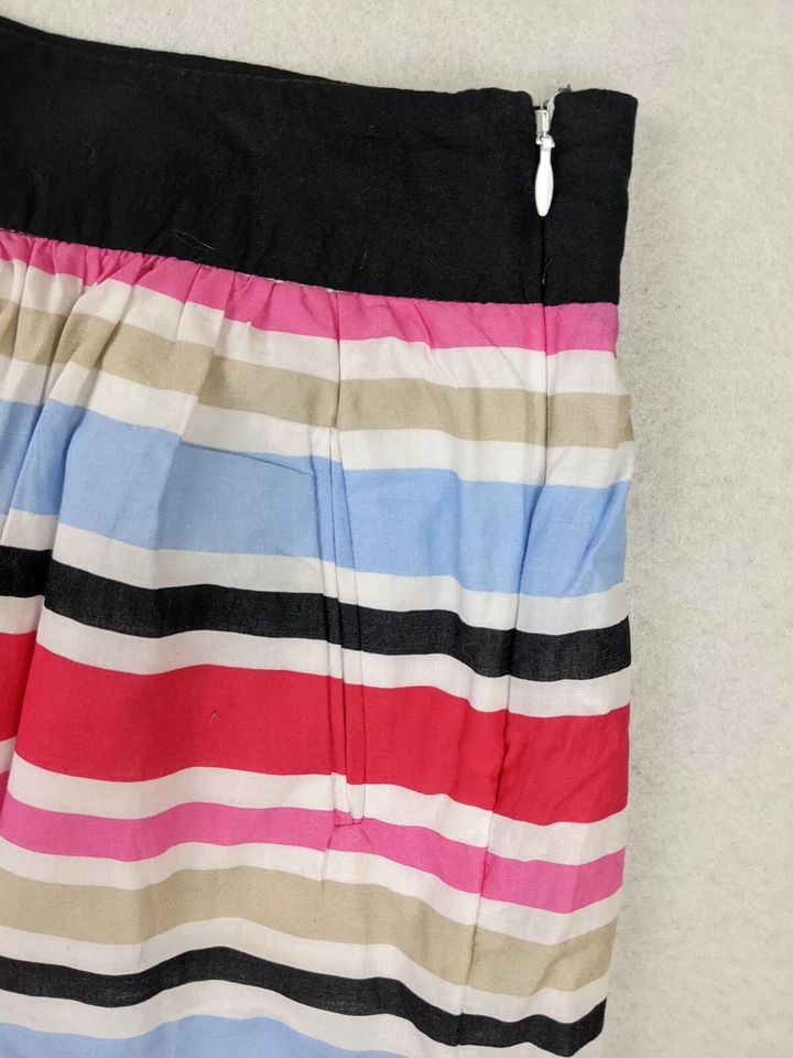 CYNTHIA ROWLEY - FALDA MUJER PNK AZUL BLANCO RAYAS ALGODÓN LÍNEA A - TALLA 16 Foto 3 de 4
