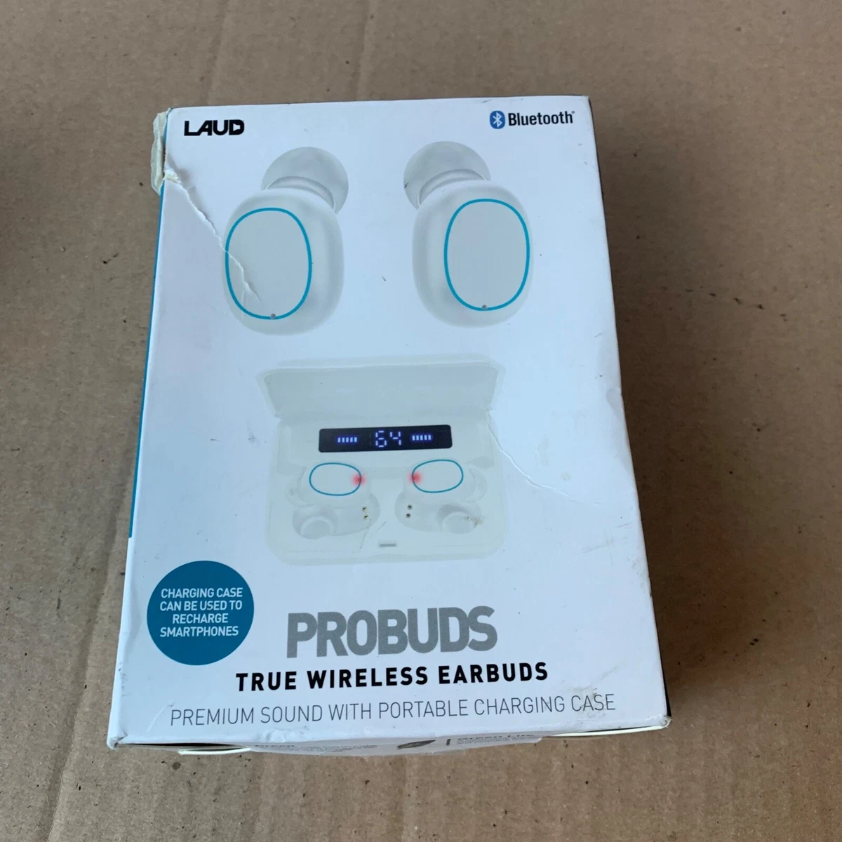 Probud rechargeable wireless earbuds outlet in charging case white