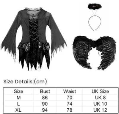 UK women Dark Fallen Angel Black Halloween Costume Fairy Fancy Dress Cosplay | eBay UK UK women Dark Fallen Angel Black Halloween Costume Fairy Fancy Dress Cosplay | eBay UK