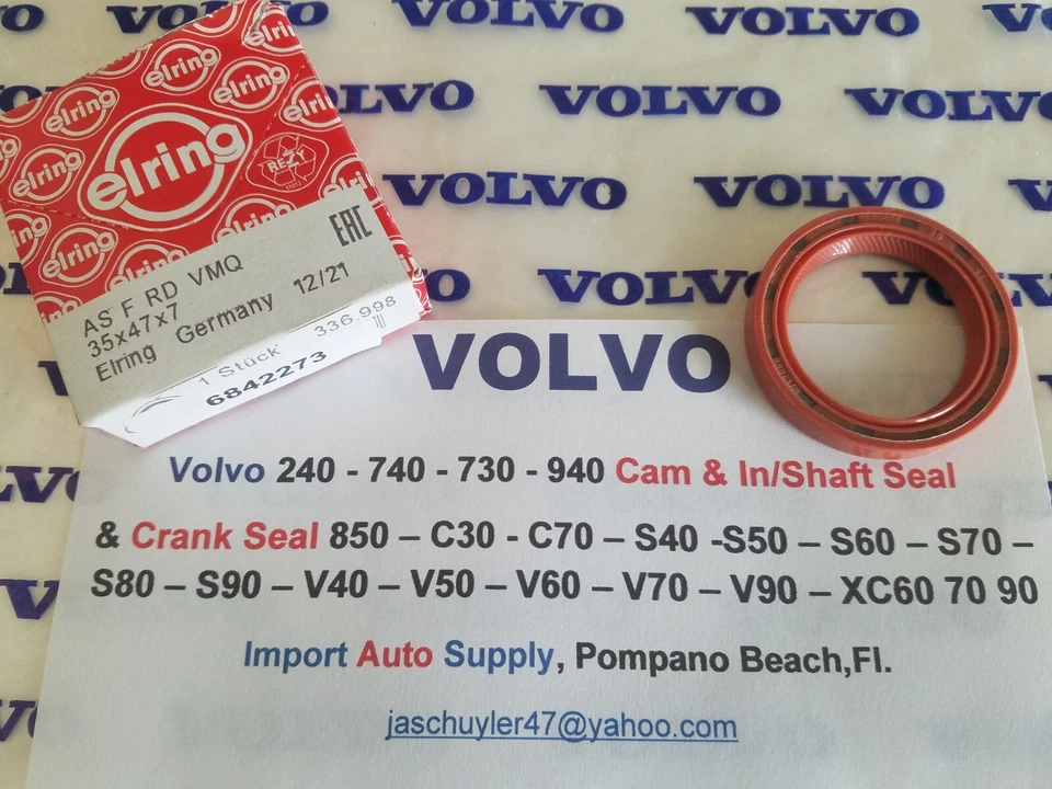 Volvo 240 - 740 - 730 - 940 sello de leva y entrada/eje y sello de manivela 850 - C70 - S60 + Foto 3 de 4