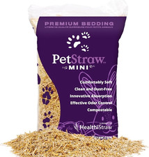 PetStraw Mini, 38 L, All-Natural Multi-Length Wheat Straw Animal Bedding for Sma