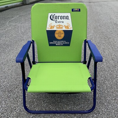 CORONA EXTRA BEACH CHAIR / コロナ ビーチチェア CORONA EXTRA BEER WIDE OPEN FOLDING COLLAPSIBLE CANVAS BEACH