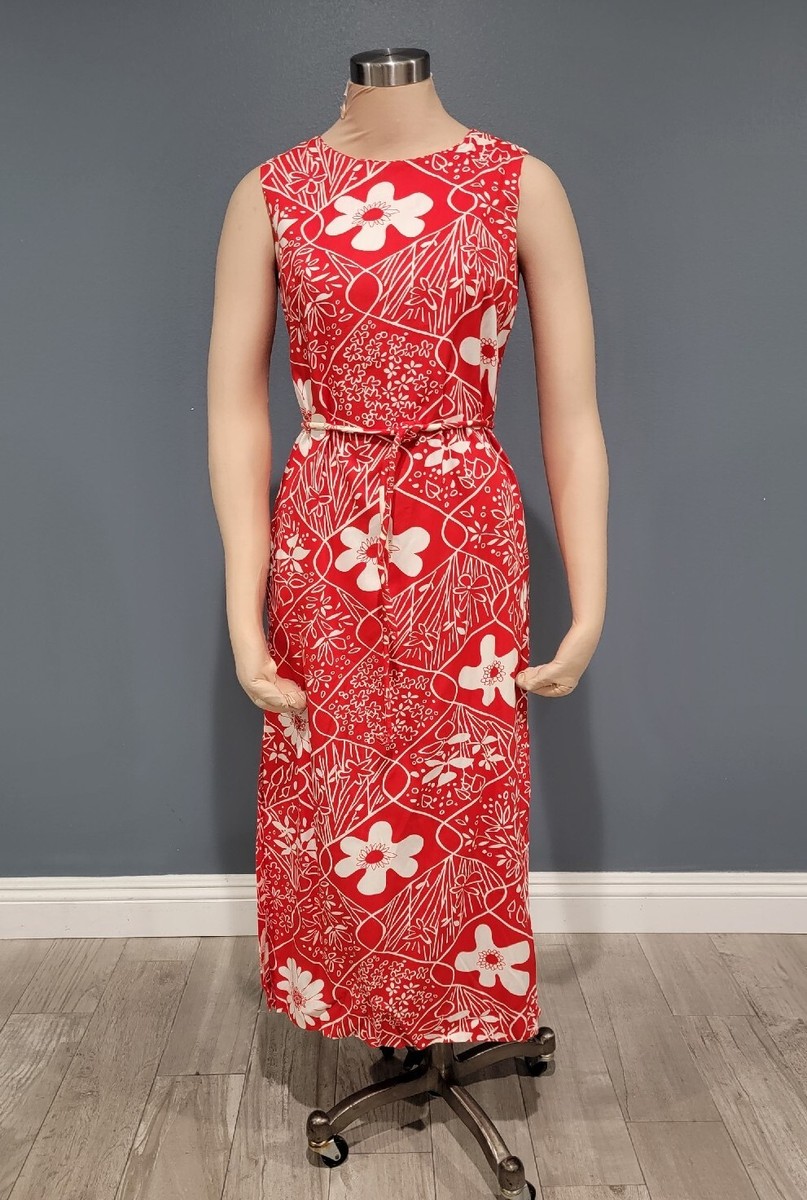 hippie red dress Vtg 70s Red Dress Maxi Modest Long Sleeve Hippie Boho Tailored Red Orange S/M