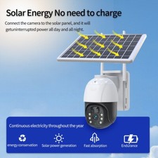 Sansco Wi-Fi Outdoor Solar PTZ 3MP Security Camera 2-Way Audio 385 PIR Wireless