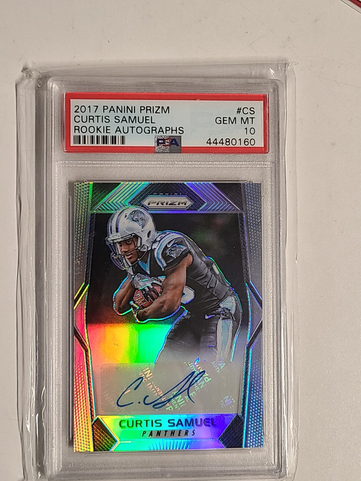 CURTIS SAMUEL AUTO RC 2017 PRIZM SILVER ROOKIE PSA 10 GEM MINT BUFFALO BILLS WR