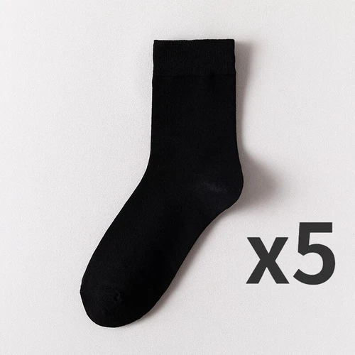 5Pairs Combed Cotton Socks Business Men High Quality Long Casual Mid Tube Socks - Picture 8 of 40