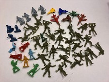 Mixed Lot 48 Figures Green Army Men, Cowboys/Indians, Jets, Firemen, Astronauts