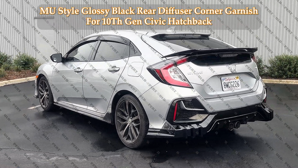 For 2017-2021 Civic Hatchback FK4 FK7 MU Style Rear Diffuser Corner ...