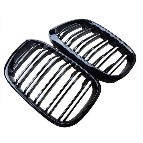 Parachoques delantero de doble línea negro parrilla de riñón para BMW X3 G01 X4 G02 2018-21 - Imagen 5 de 7