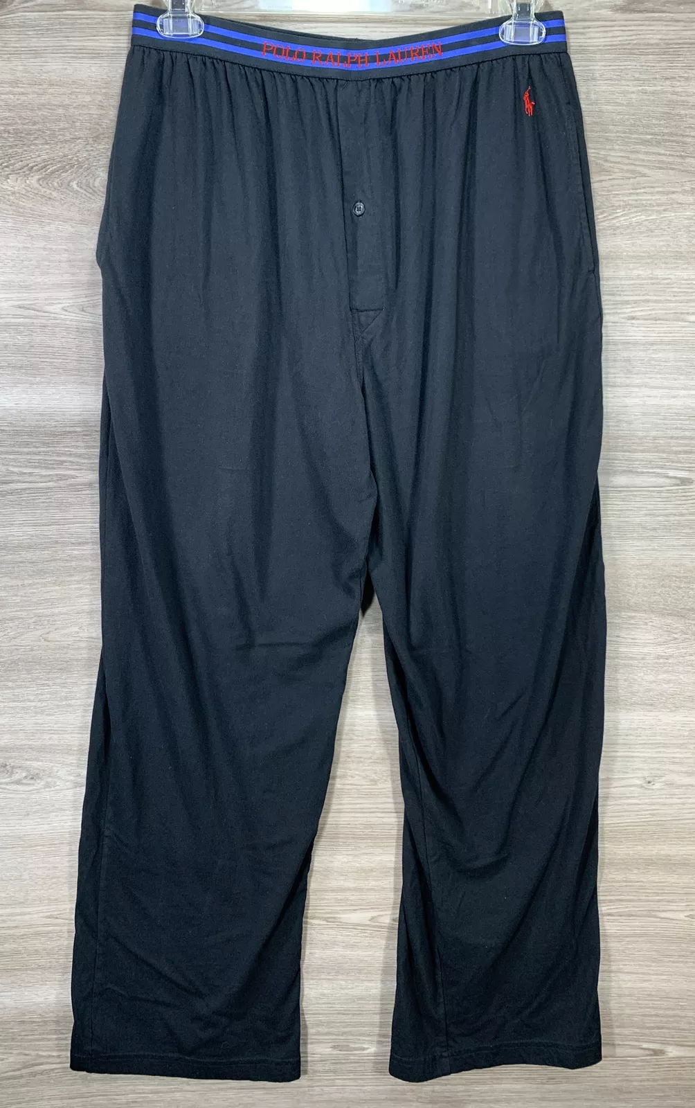 Polo Ralph Lauren logo taille bleue noir homme L vêtements de nuit confort pyjama pantalon