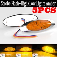 5x Oval 3 Function Trailer Truck Side Marker Lights Amber Led Clearance Light 5x Oval 3 Function Trailer Truck Side Marker Lights Amber Led Clearance Light