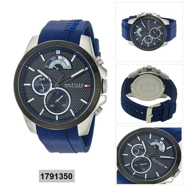 tommy hilfiger decker leather watch 48m