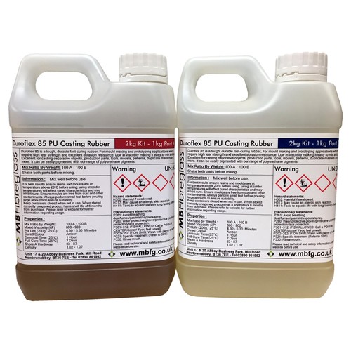 DuroFlex 85 Polyurethane Liquid Casting Rubber 2kg Kit 5055844722538