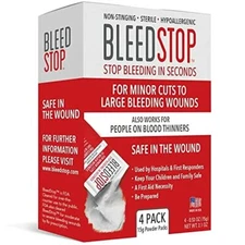 BleedStop First Aid Powder for Blood Clotting Trauma Kit Emergency Blood Thinner