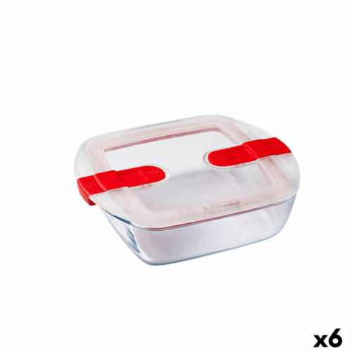 Pyrex Cook & Heat Red Airtight Dining Holder 1L 20x17x6cm Glass (6pcs) - Picture 1 of 1
