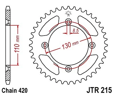 Roda dentada traseira de aço JT JTR215.47 47T (-3T para Honda CRF150R 2007-2019) - Imagem 2 de 2
