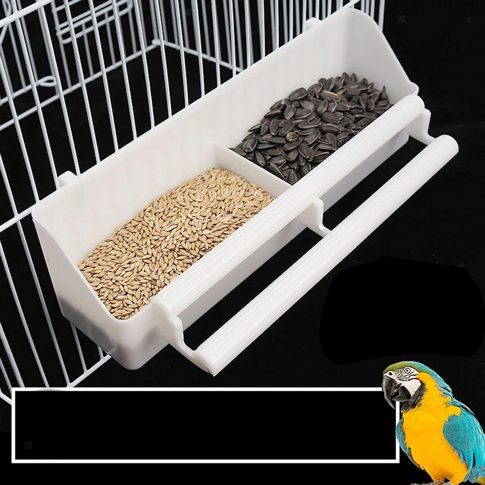 Bird Feeder Bird Food And Water Cup Plastic 2 Compartments Bird Hanging Bowl - Image 4 of 4