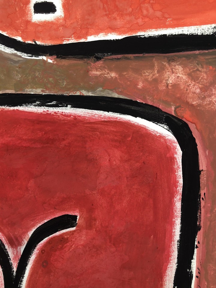 KLEE Paul Signed Original Abstract Painting Paper Gouache Face French