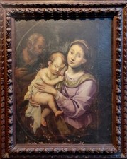 Sacra Famiglia - Antico dipinto ad olio su tela, inizio XVII sec.