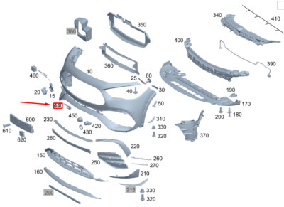 MERCEDES-BENZ GLA H247 Front Bumper Right Sensor Mount A2478850006  