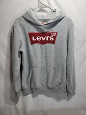 Levi's Gray Red Logo Pullover Hoodie Boy's Size XL