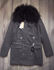MICHAEL KORS COAT MONGOLIAN FUR LADIES WOOL  JACKET BNWT 10 GENUINE £800+ WOMENS