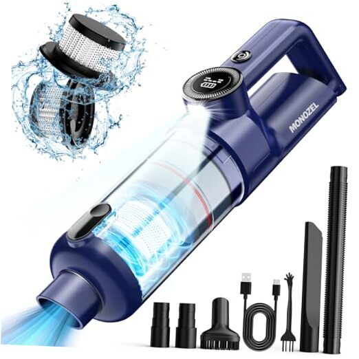 Handheld Vacuum Cordless - Car Vacuum Cleaner with Brushless Motor, Purple