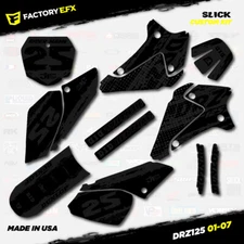 Blackout Slick Racing Graphics Kit fits Suzuki DRZ125 01-07 DRZ 125 Decals