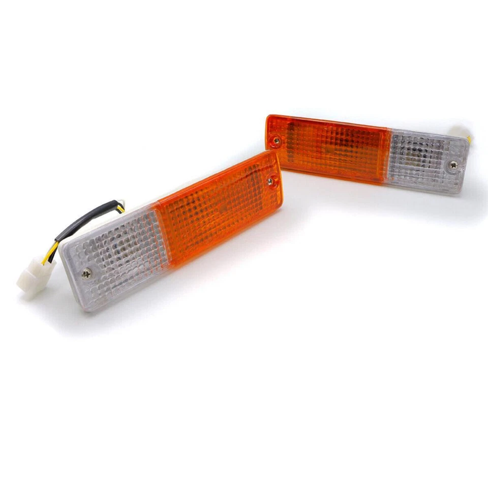 Set LH RH Front Bumper Turn Signal Light Lamp For Datsun 720 Pickup 1980 - 1985 Foto 2 de 4