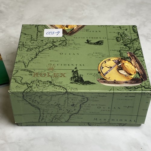 Rolex Vintage Outer World Map Box TORN TOP W/ROLEX CLOTH ANCHOR,2 BOOKLETS CC3-7 - Picture 9 of 14