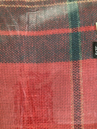 Vintage Christmas Plaid Woven Tablecloth 60” X 104” Rectangular, new old Stock - Picture 3 of 3