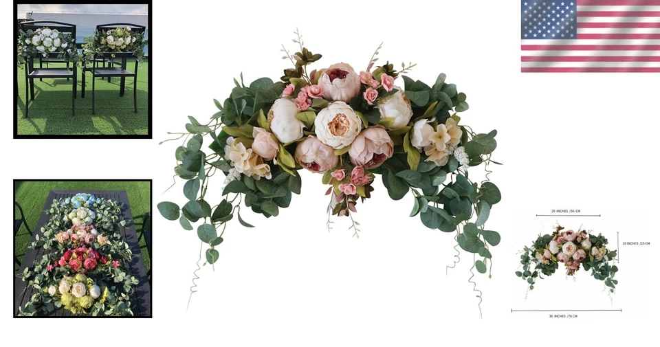 Lush 30-Inch Flower Swag - Durable Decorative Enhancement for Weddings & Homes - Image 2 of 4