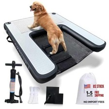 Inflatable Large Dog Water Ramp Float Floating Ramp-Swimming 200 Pounds Black