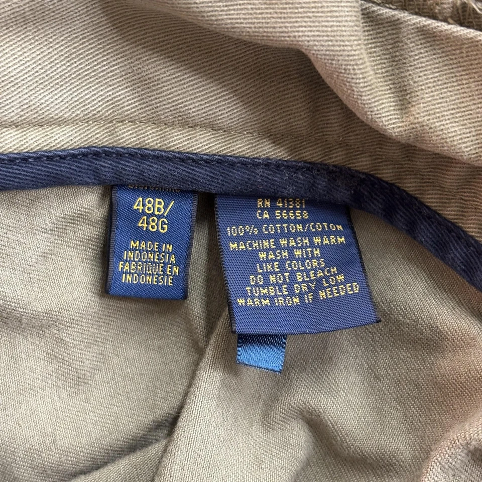 Polo Ralph Lauren Shorts Mens 48B Olive Green Cargo Pockets 100% Cotton Casual - Image 3 of 4