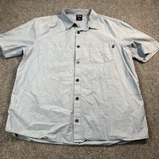 Oakley Shirt Mens Large Blue Short Sleeve Button Up Pocket Casual