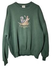 Vintage Ducks Unlimited Men’s Sweatshirt Retriever Embroidered Dog XXL USA Green