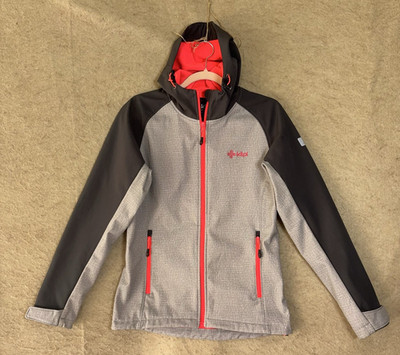 Kilpi Siberium 5000 SRC SS Hooded Jacket Womens Sz M Gray Full ZIp Pocket Ski