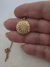 Vintage K&L Rolled Gold Locket & Chain
