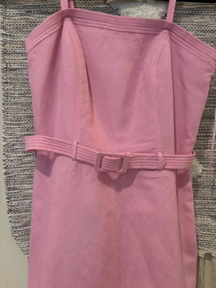 Vestido midi estilo Barbie vintage Y2K talla 2 con cinturón Foto 2 de 4