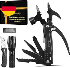 Rovertac Multitools-Set &ndash; 12-In-1-Multifunktionswerkzeug Hammer, Led-Taschenlamp