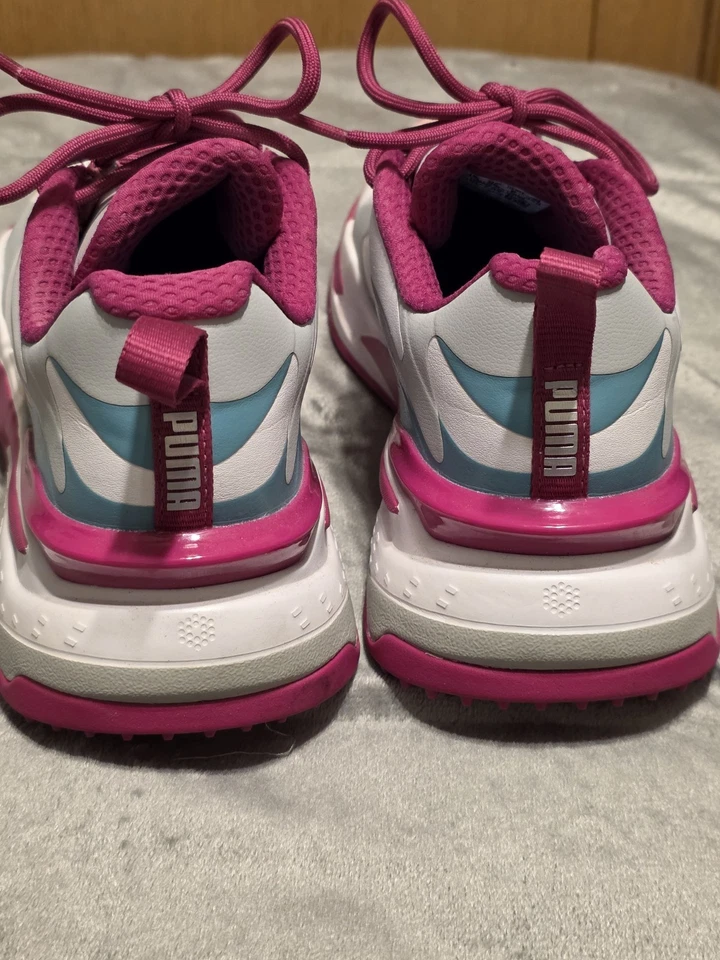 Zapatos de golf Puma GS Fast blanco/rosa tiza/azul porcelana para mujer elige la talla Foto 4 de 4