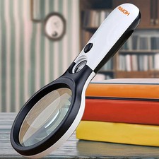 Handheld 45X Magnifying Glass with 3 LED Lights for Reading Jewelry Loupe Tool