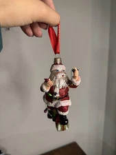 Waterford Holiday Heirlooms Trim The Tree Santa Blown Glass Christmas Ornament 