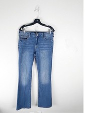 TRUE RELIGION Becca Blue Denim Mid Rise Boot Cut Jeans Size 30 Casual Neutral