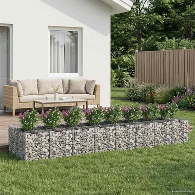 Gabionen Hochbeet 3 tlg silber