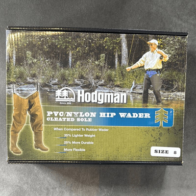 Hodgman PVC/Nylon Hip Wader with Cleated Sole Boot Size 8 NEW