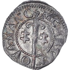 [#868857] Coin, FRENCH STATES, LORRAINE, Charles III, Denier, Nancy, AU(50-53), 
